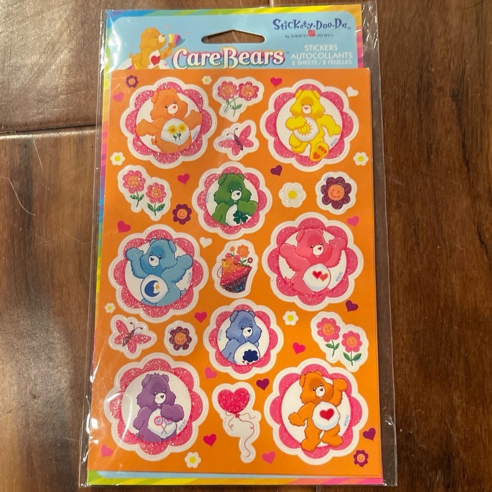 New Unopened 2002 Care Bears Sticker Sheets American Greetings collector gift